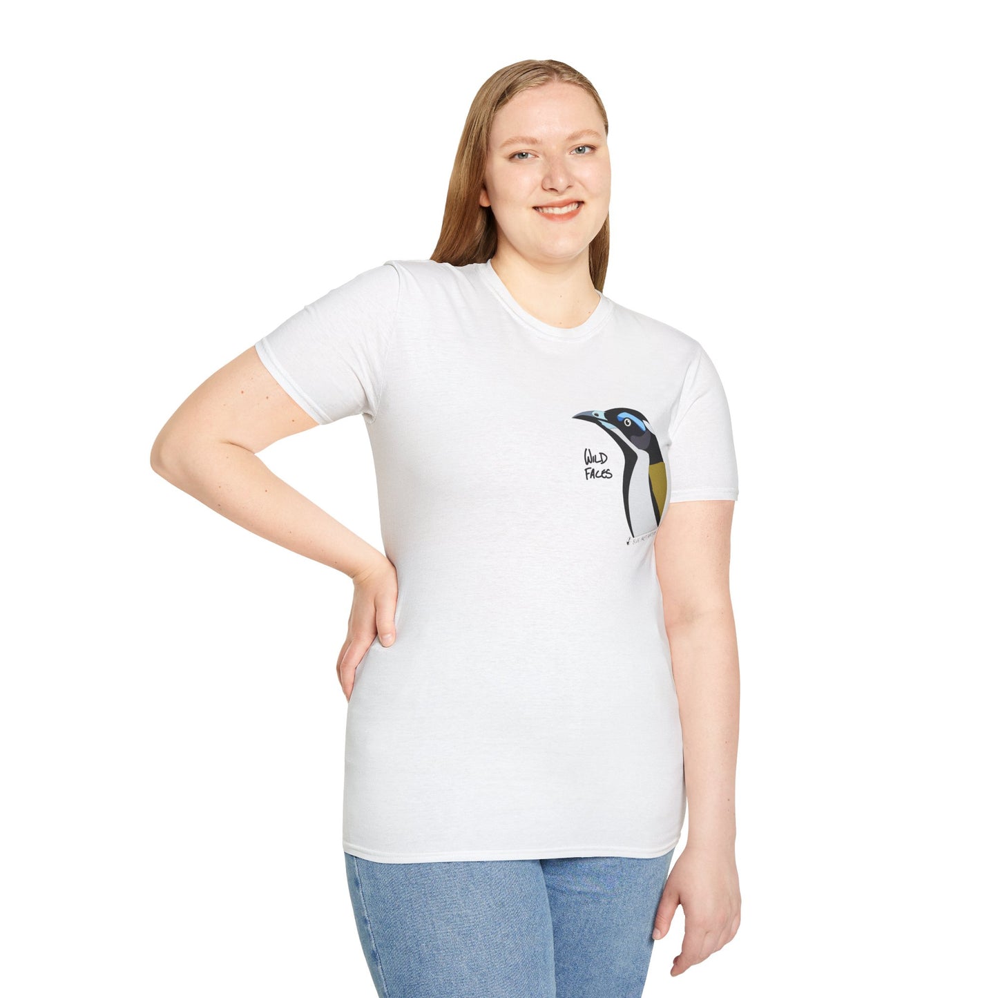 Blue-faced Honeyeater- Small design - Unisex Softstyle T-Shirt