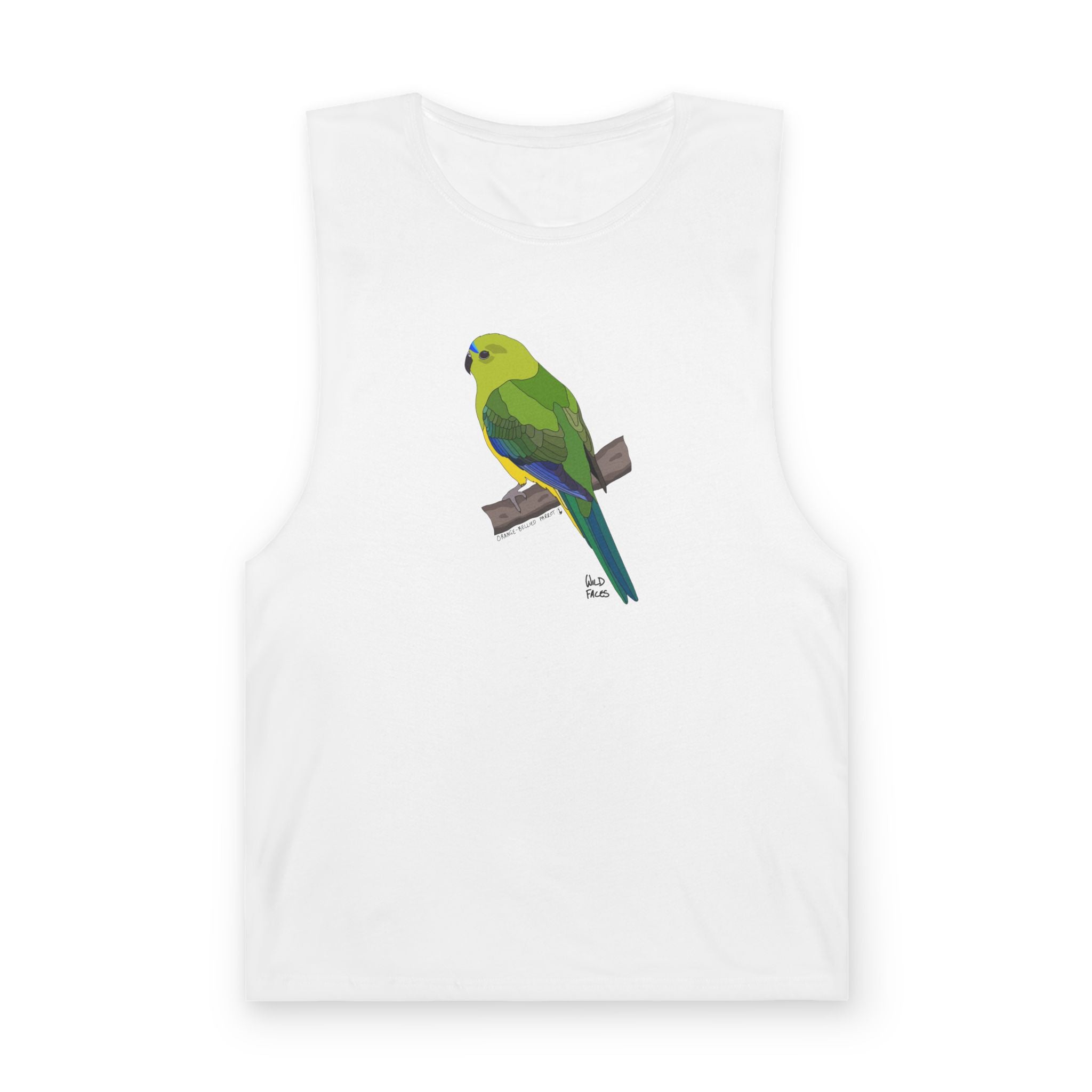 Orange-bellied Parrot (whole body) - Unisex Barnard Tank