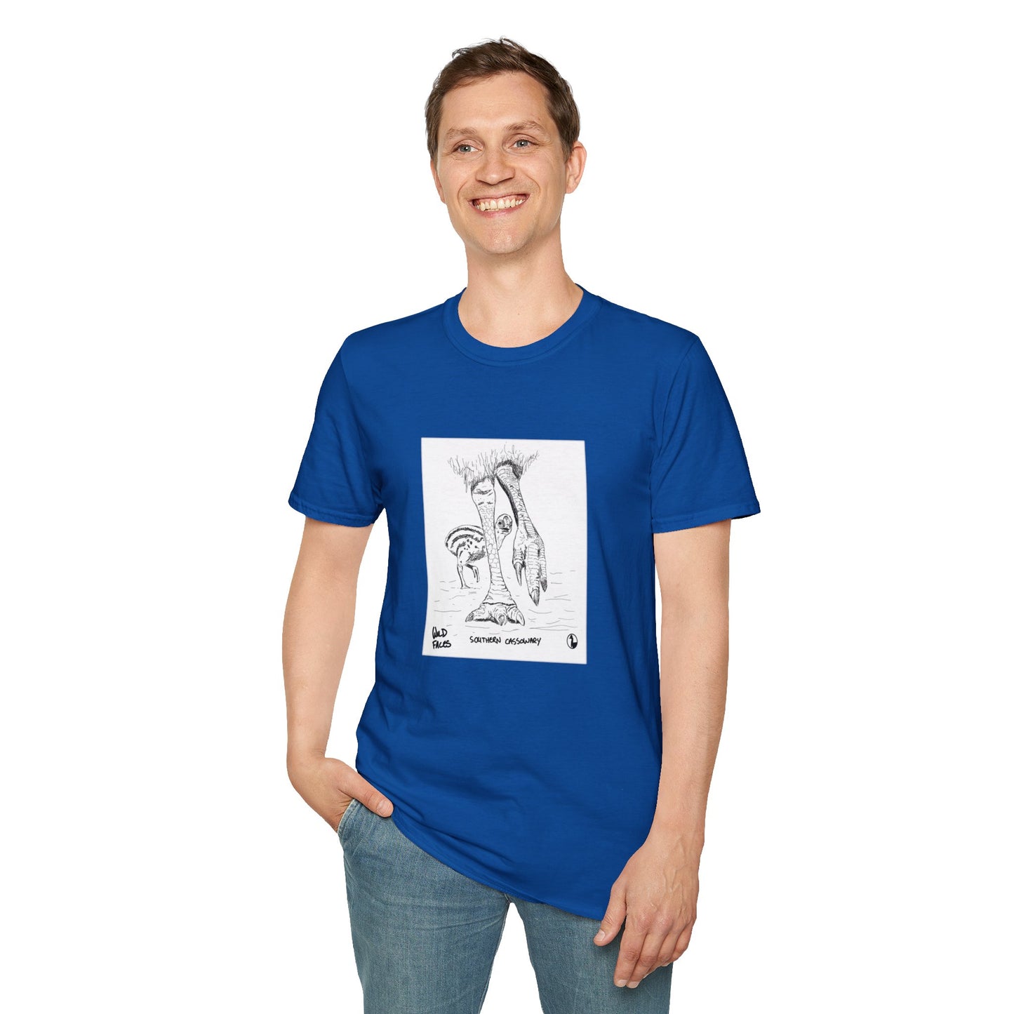 Southern Cassowary with chick - Unisex Softstyle T-Shirt