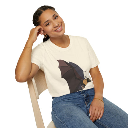 Spectacled Flying Fox (in flight) - Unisex Softstyle T-Shirt