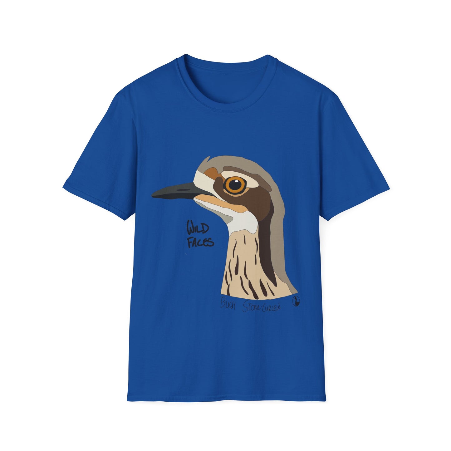 Bush Stone-curlew Head - Unisex Softstyle T-Shirt