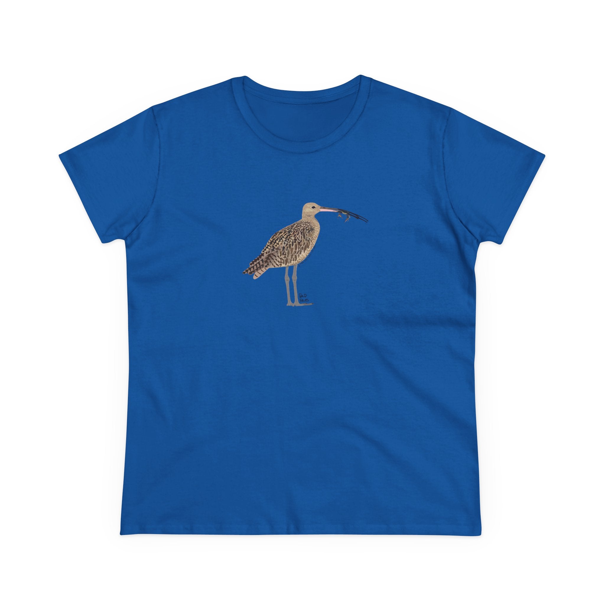 Eastern Curlew (feeding) - Women's Midweight Cotton Tee