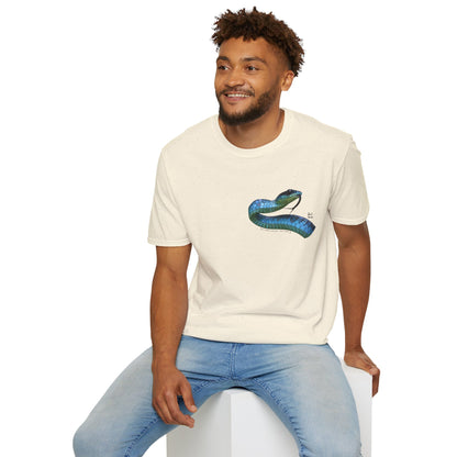 Blue Phase Common Tree-Snake - Small design - Unisex Softstyle T-Shirt