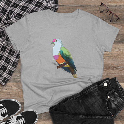 Rose-crowned Fruit Dove - Women's Midweight Cotton Tee Printify
