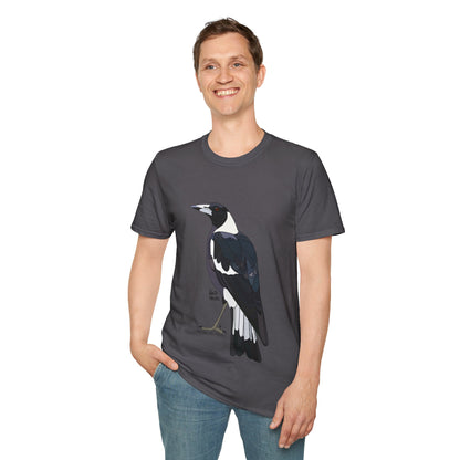 Australian Magpie - Unisex Softstyle T-Shirt Printify