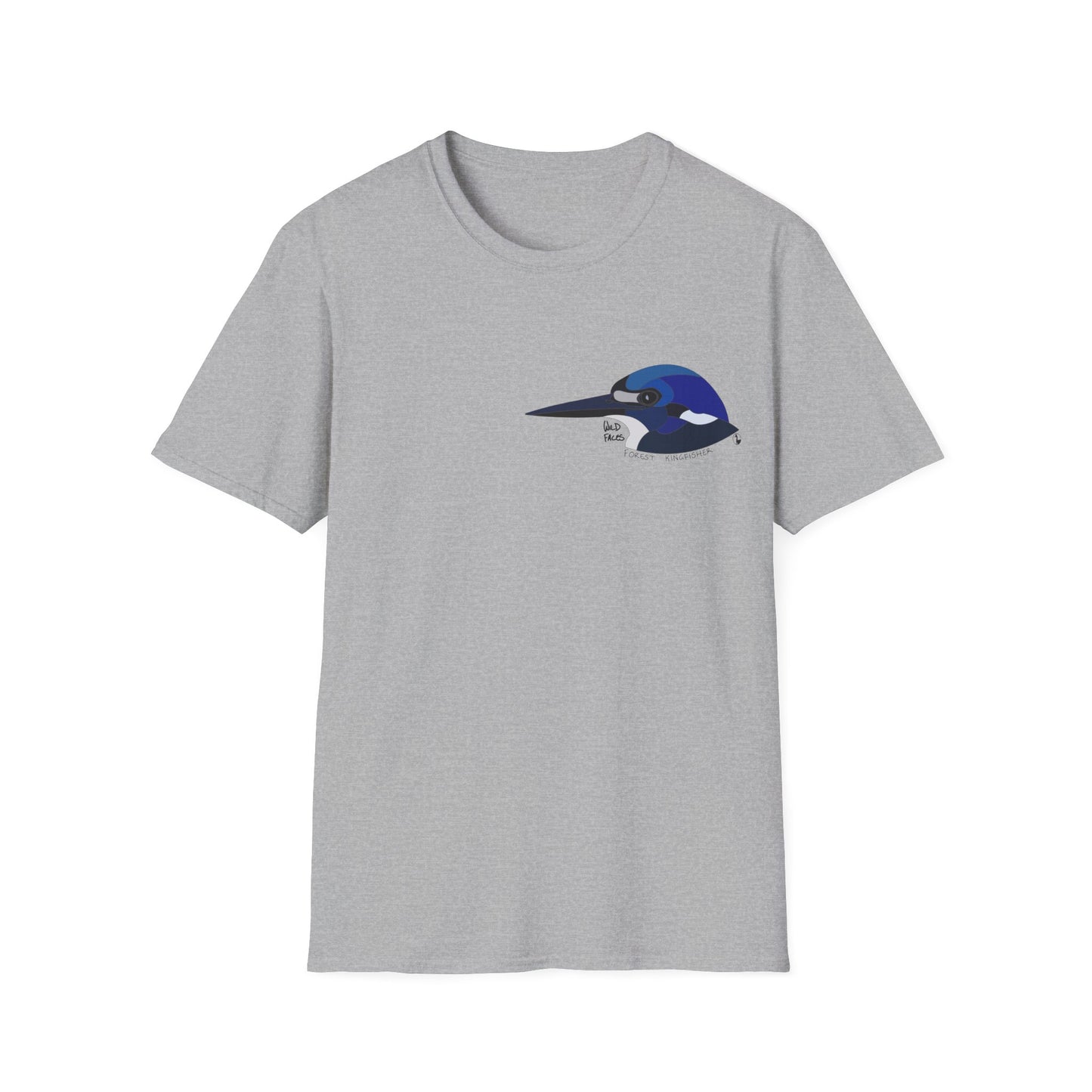 Forest Kingfisher - Small design - Unisex Softstyle T-Shirt Printify