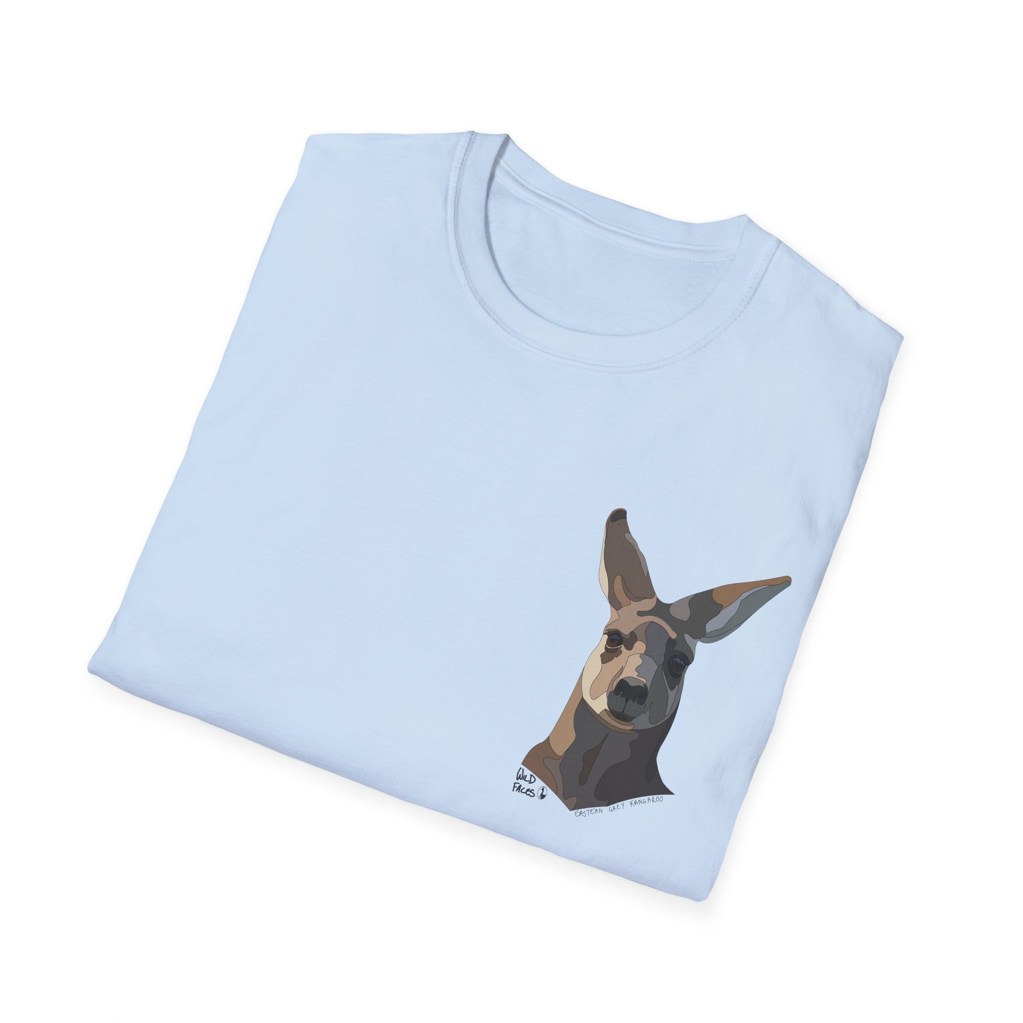 Eastern Grey Kangaroo - Small design - Unisex Softstyle T-Shirt Printify