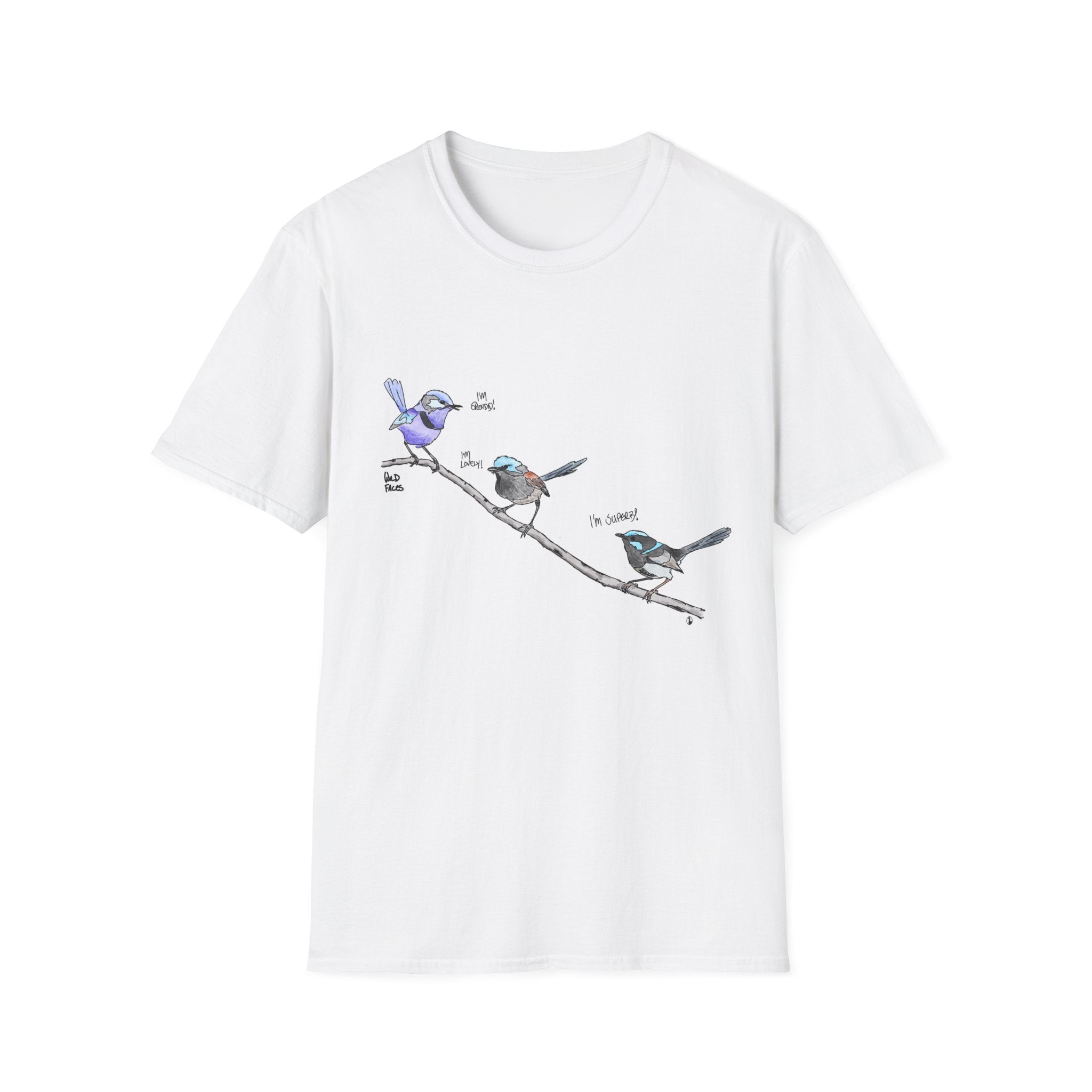 A trio of  Fairy-wrens (spendid, superb and lovely) - Unisex Softstyle T-Shirt