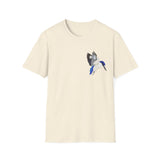 Forest Kingfisher (flying) - Small design - Unisex Softstyle T-Shirt