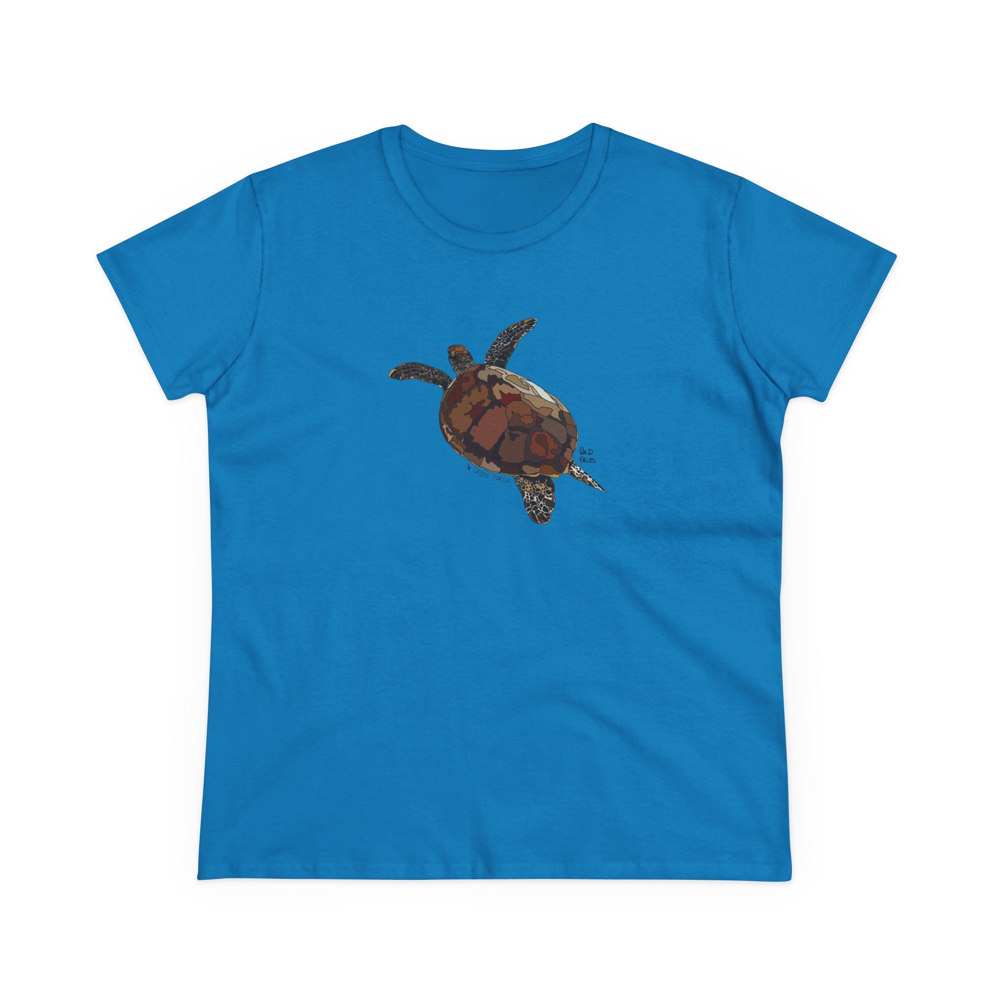 Green Turtle - Women's Midweight Cotton Tee