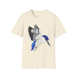 Forest Kingfisher (flying) - Unisex Softstyle T-Shirt