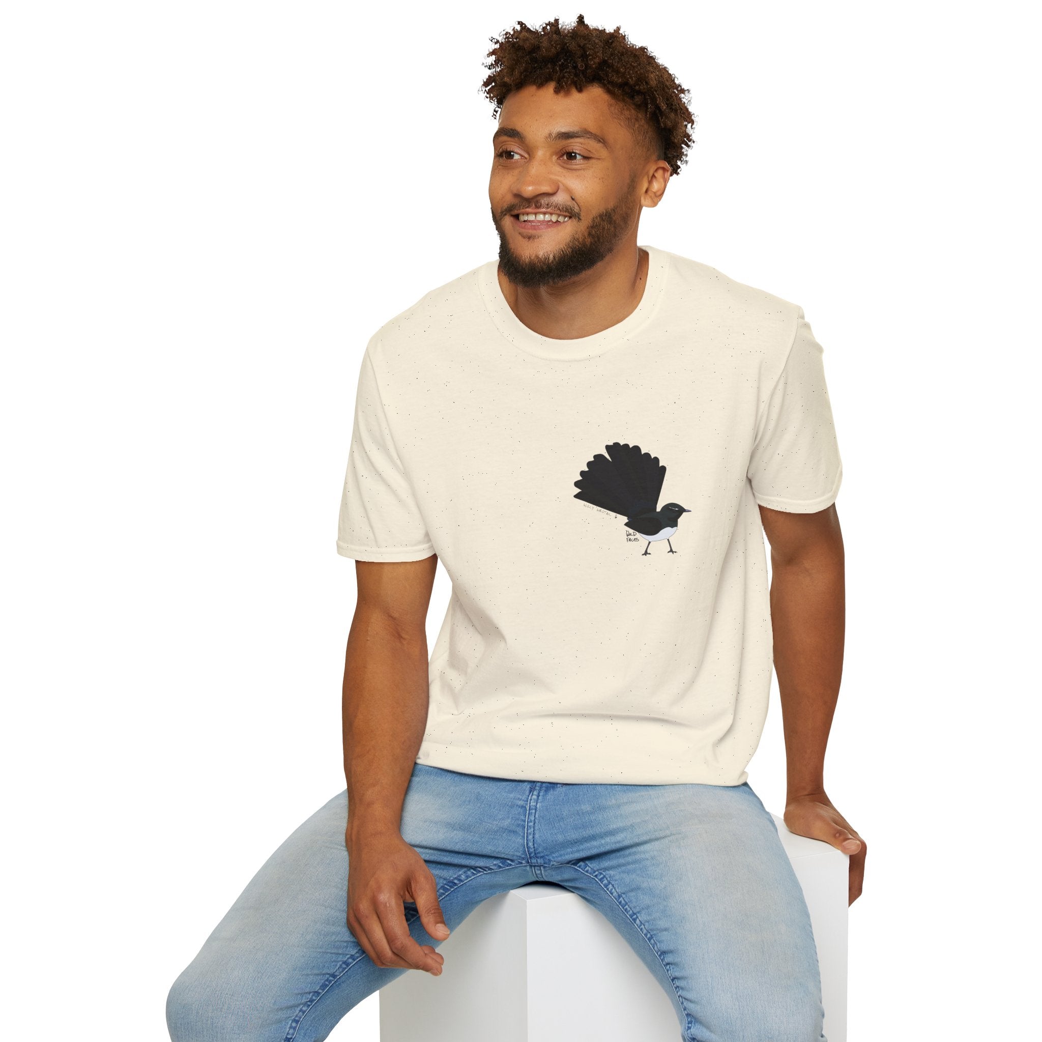 Willy Wagtail - Small design - Unisex Softstyle T-Shirt Printify