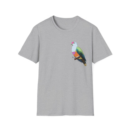 Rose-crowned Fruit Dove - Small design - Unisex Softstyle T-Shirt