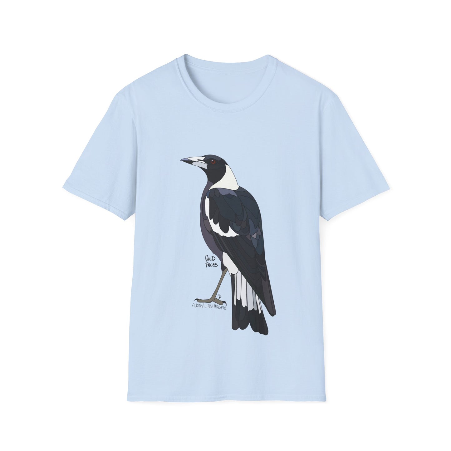 Australian Magpie - Unisex Softstyle T-Shirt Printify