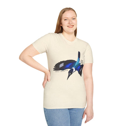 Forest Kingfisher (flying) - Unisex Softstyle T-Shirt