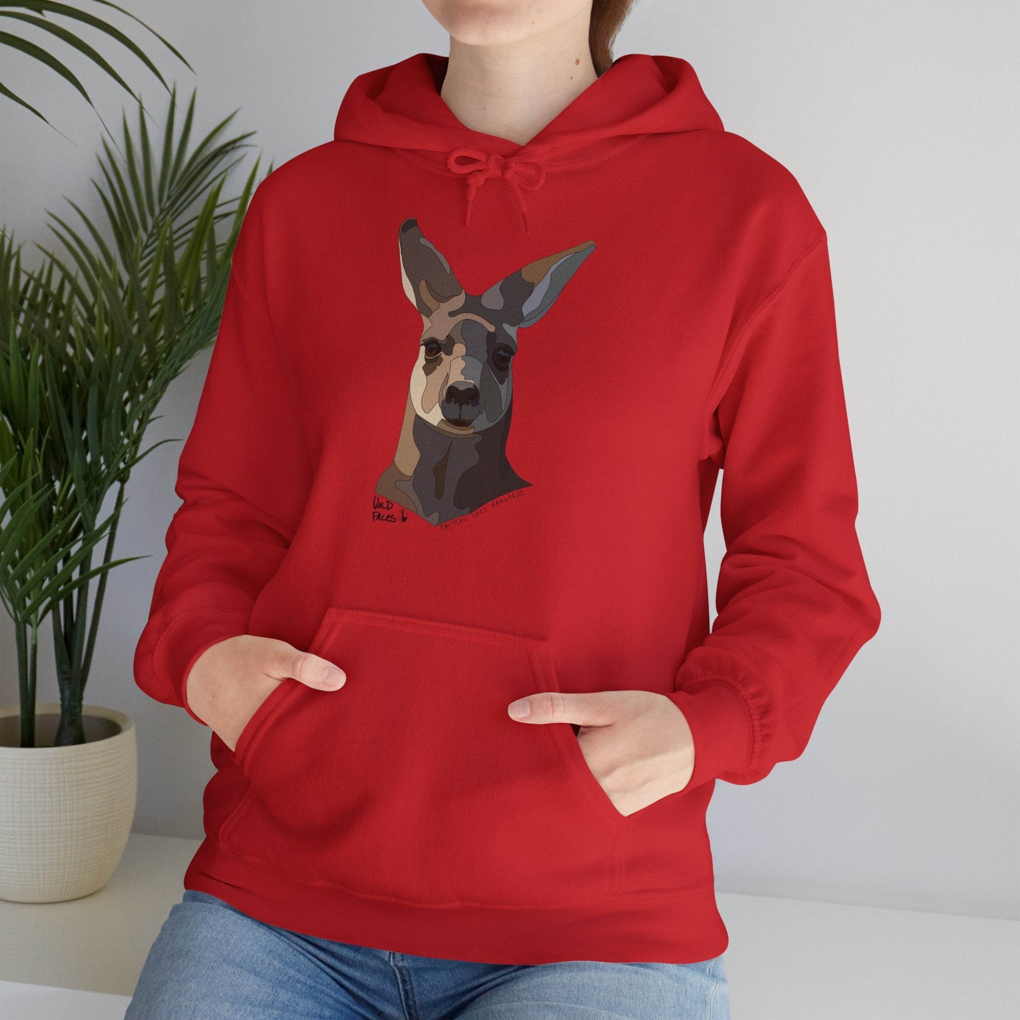 Eastern Grey Kangaroo | Unisex Heavy Blend™ Hooded Sweatshirt Printify