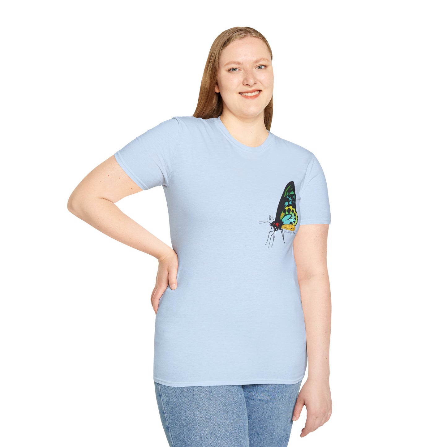 Birdwing Butterfly - Small design - Unisex Softstyle T-Shirt