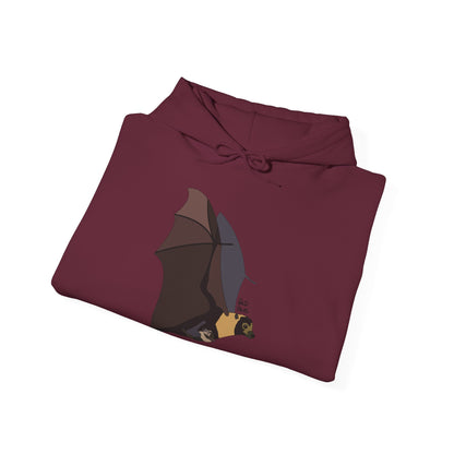 Spectacled Flying Fox (in flight) | Unisex Heavy Blend™ Hooded Sweatshirt