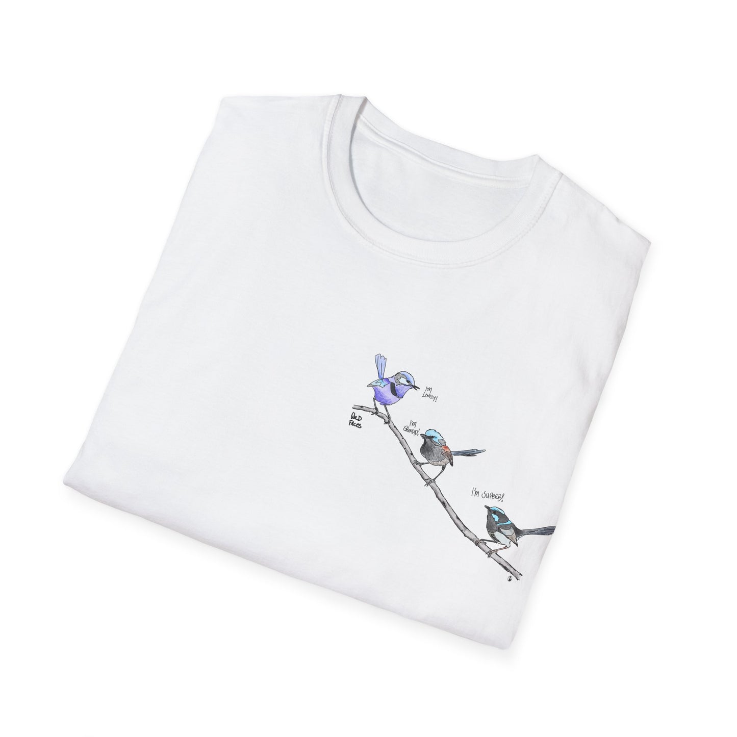 A trio of  Fairy-wrens (spendid, superb and lovely) - Small design - Unisex Softstyle T-Shirt