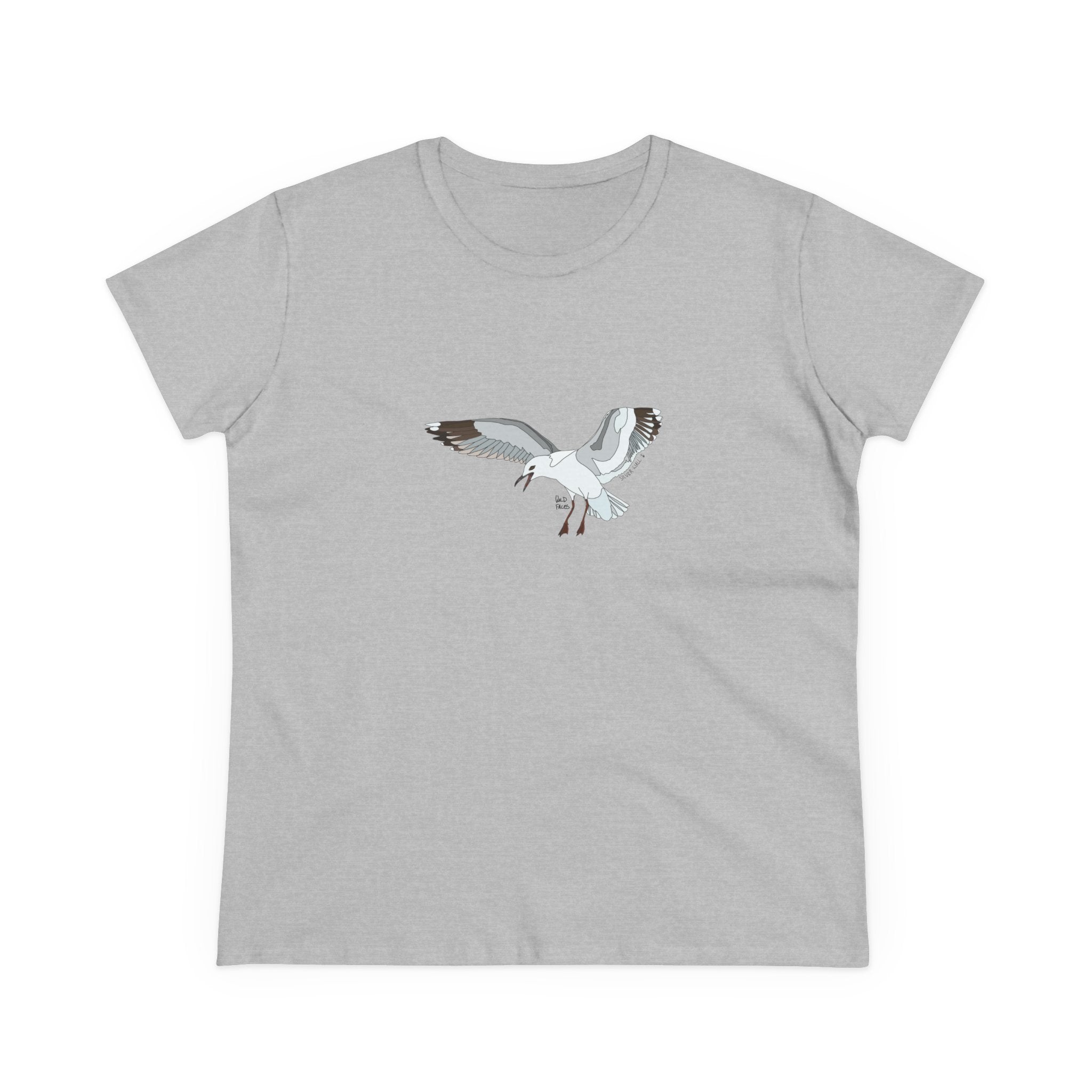 Silver Gull - in flight - Women's Midweight Cotton Tee