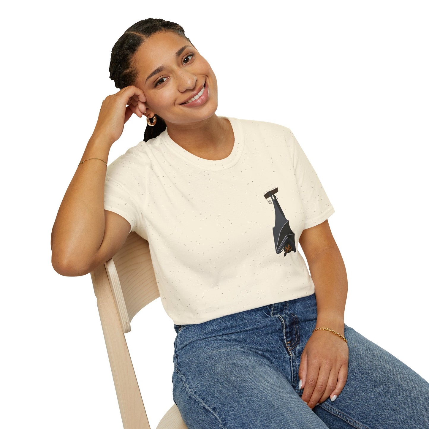 Spectacled Flying Fox - Small design - Unisex Softstyle T-Shirt Printify