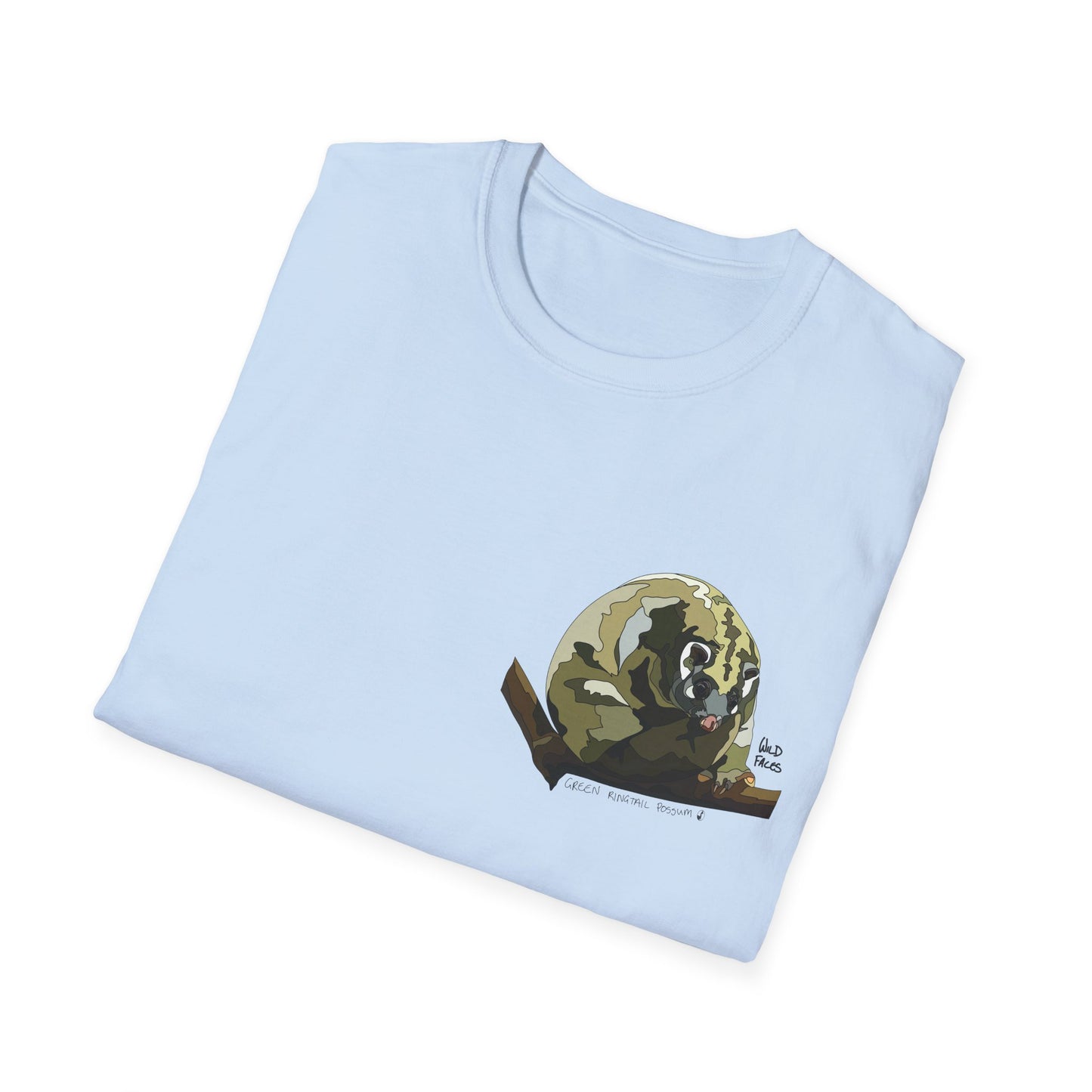 Green Ringtail Possum - Small Design - Unisex Softstyle T-Shirt