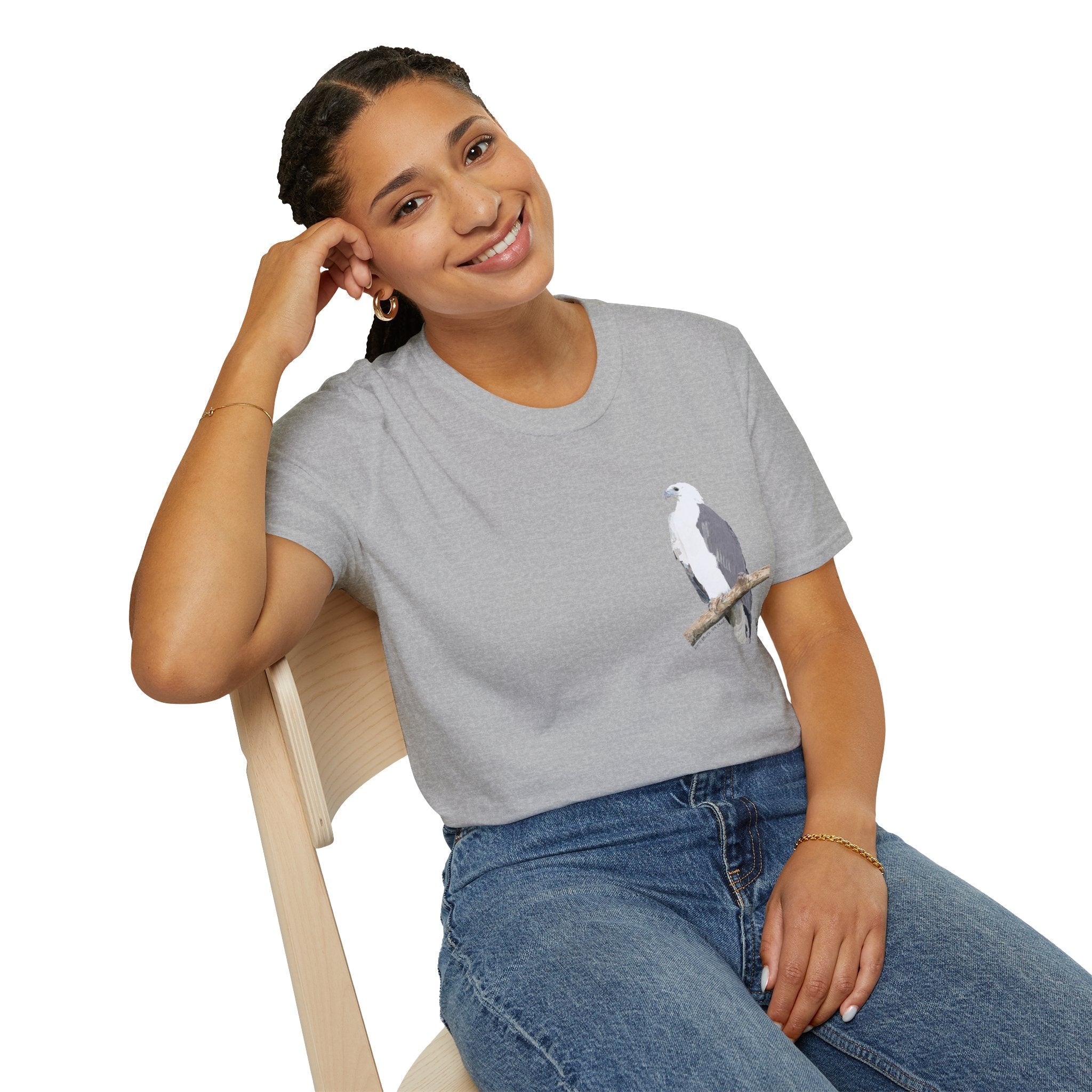 White-bellied Sea Eagle - Small design - Unisex Softstyle T-Shirt Printify