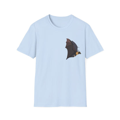 Spectacled Flying Fox (in flight) - Small design - Unisex Softstyle T-Shirt Printify