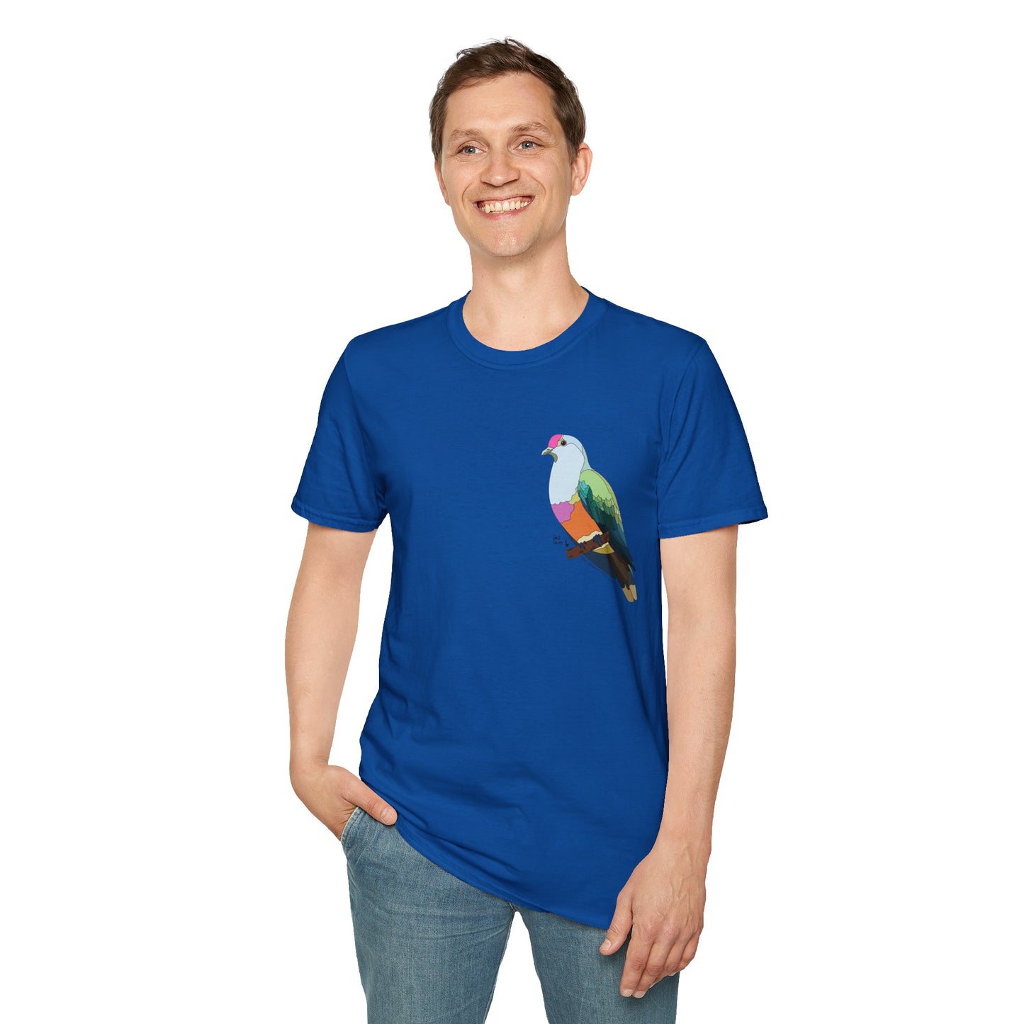 Rose-crowned Fruit Dove - Small design - Unisex Softstyle T-Shirt