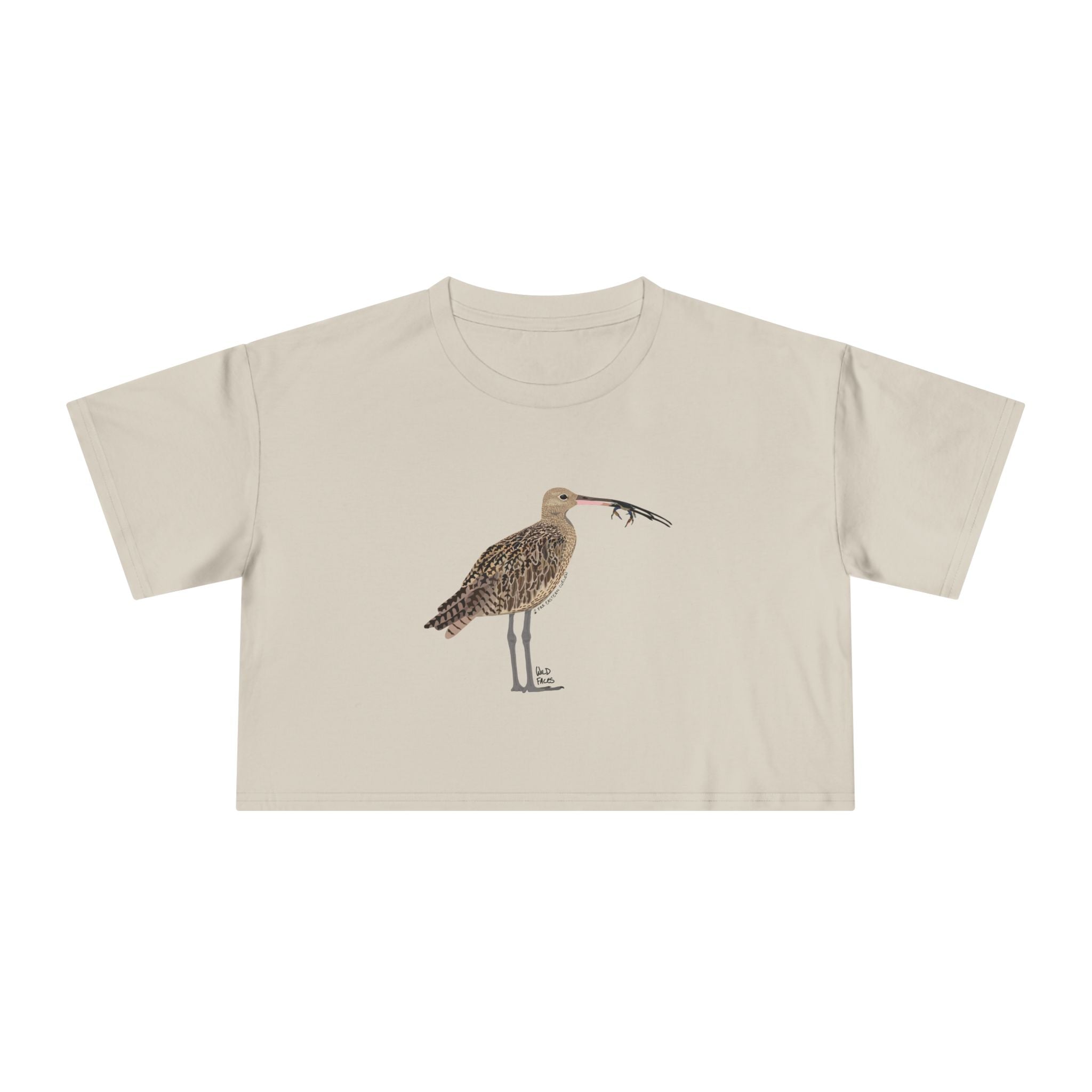 Far Estern Curlew (feeding) - Women's Crop Tee
