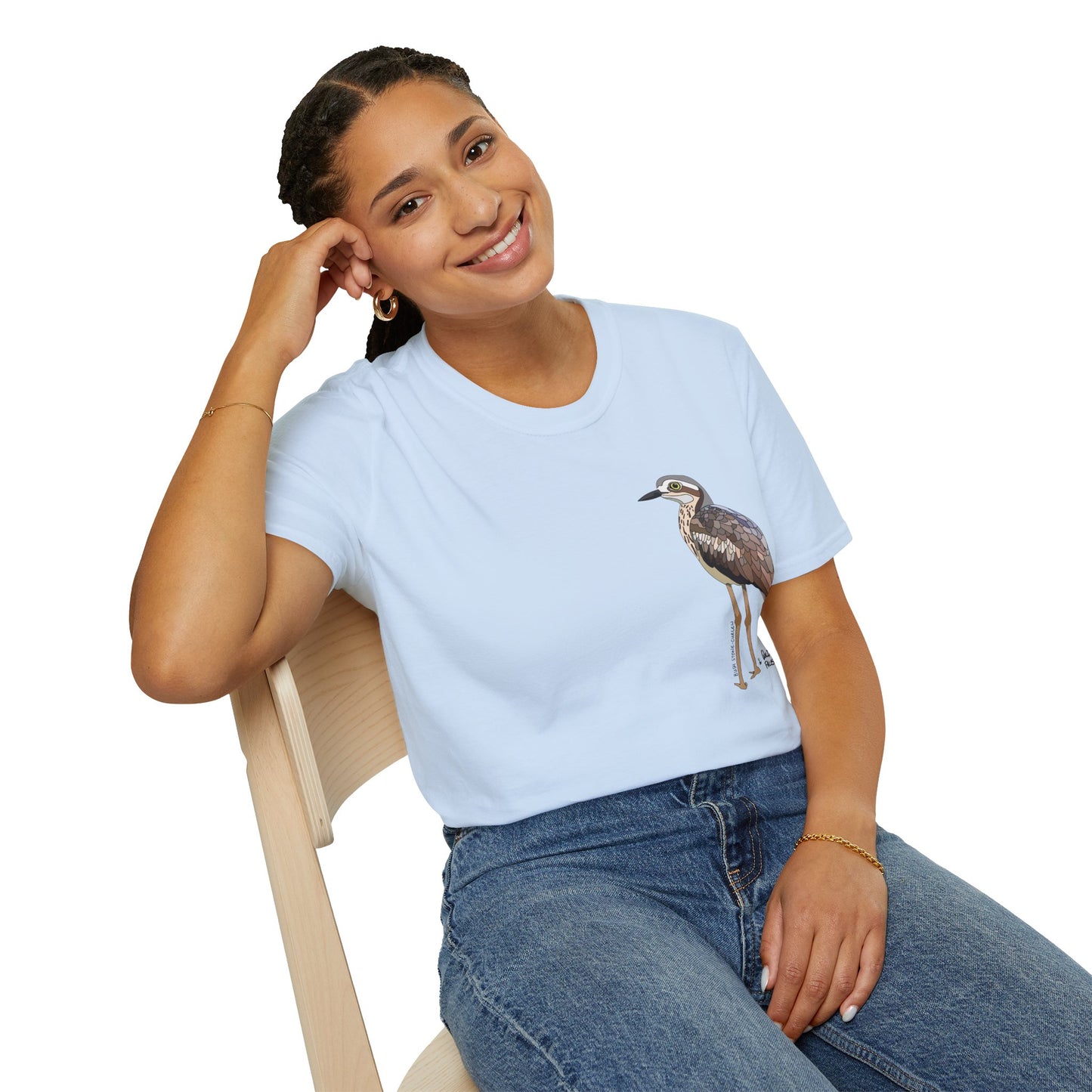 Bush Stone-curlew- Small design - Unisex Softstyle T-Shirt