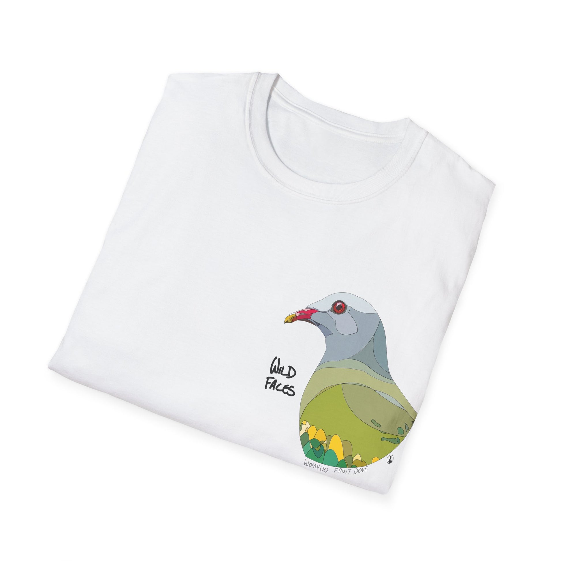 Wompoo Fruit Dove - Small design - Unisex Softstyle T-Shirt Printify