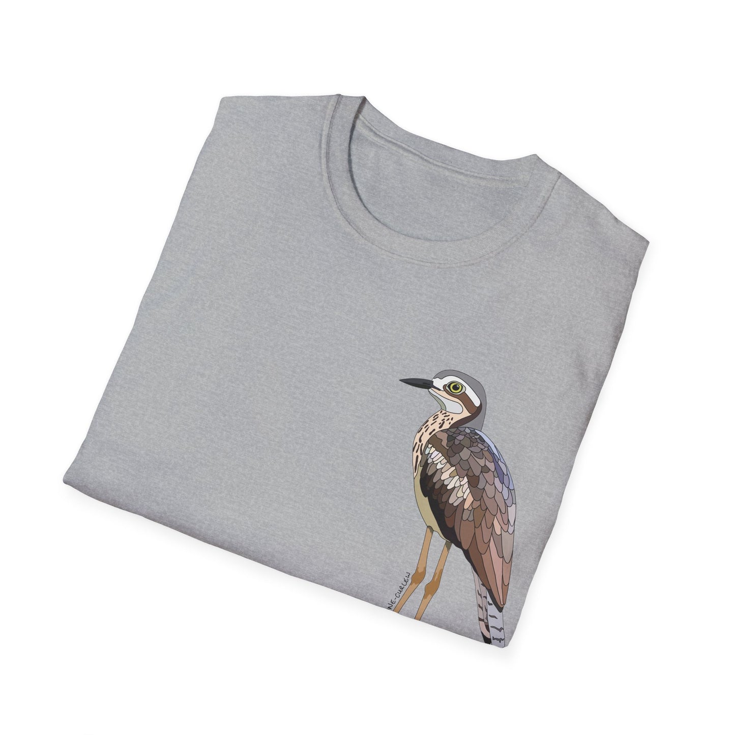 Bush Stone-curlew- Small design - Unisex Softstyle T-Shirt