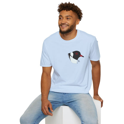 Hooded Plover Head-Small design- Unisex Softstyle T-Shirt