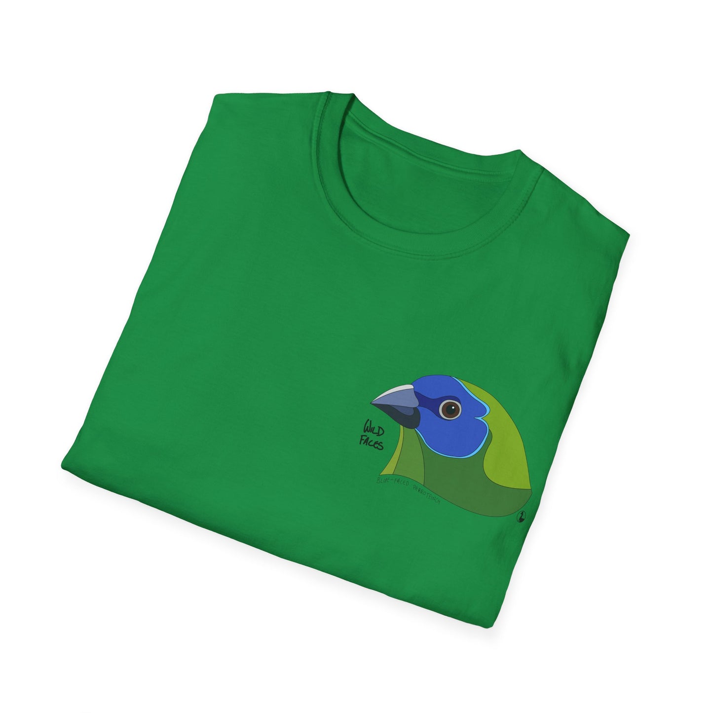 Blue-faced Parrotfinch - Small design - Unisex Softstyle T-Shirt Printify