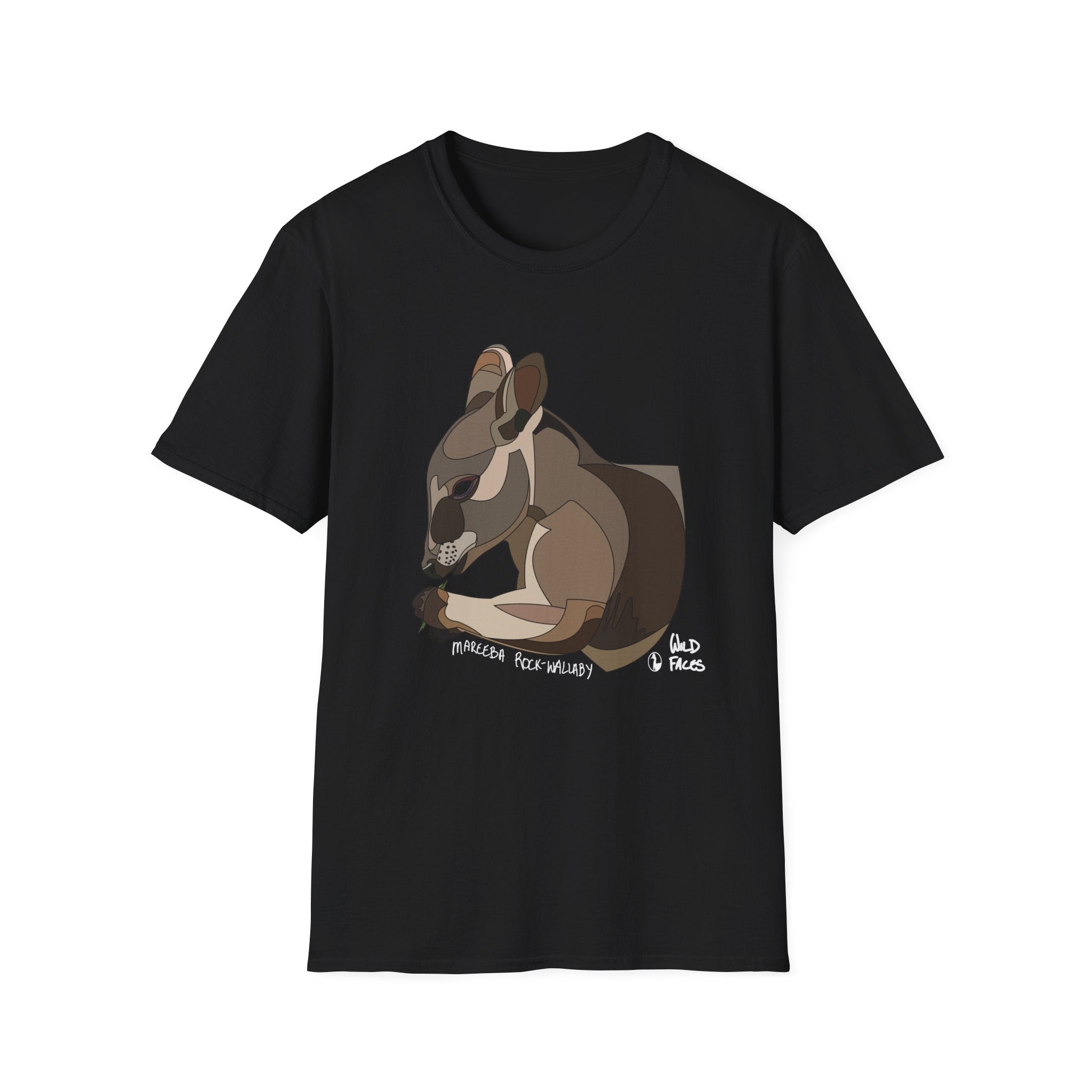 Mareeba Rock-wallaby (white writing) - Unisex Softstyle T-Shirt