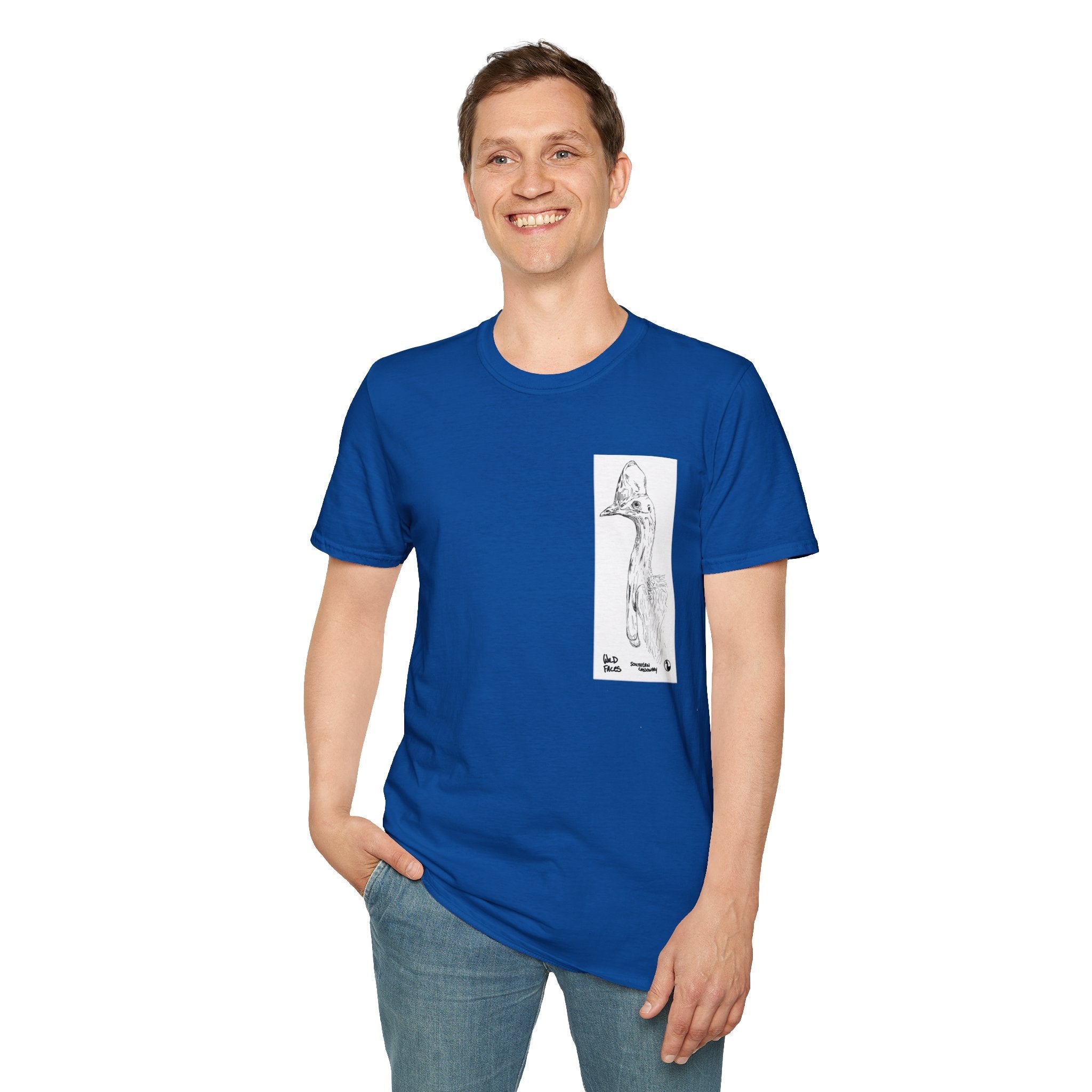 Southern Cassowary (sketch) - Unisex Softstyle T-Shirt Printify