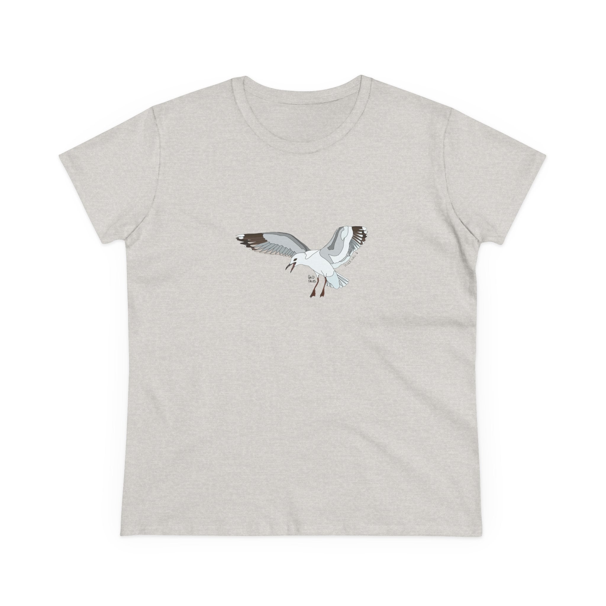 Silver Gull - in flight - Women's Midweight Cotton Tee