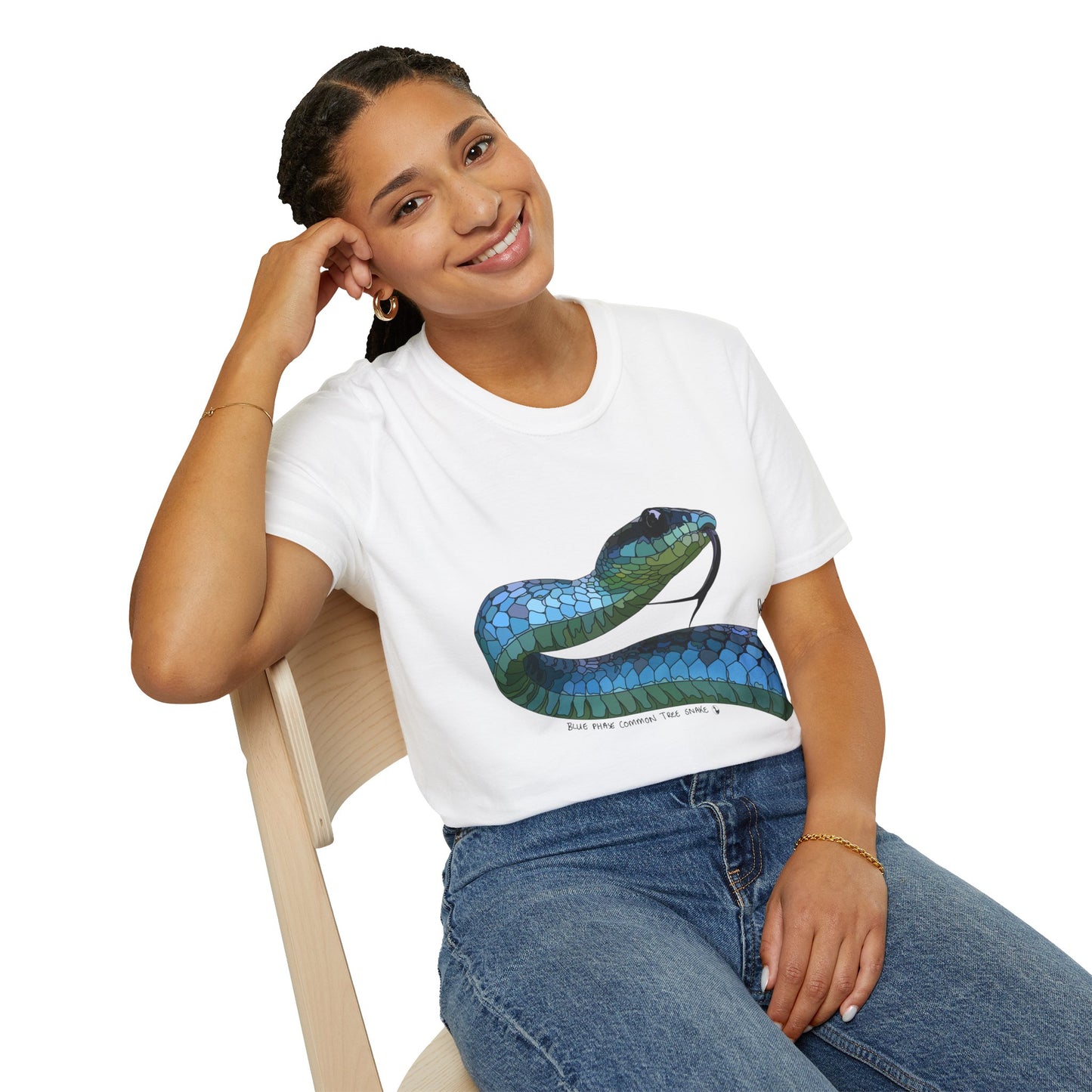 Blue Phase Common Tree-Snake - Unisex Softstyle T-Shirt