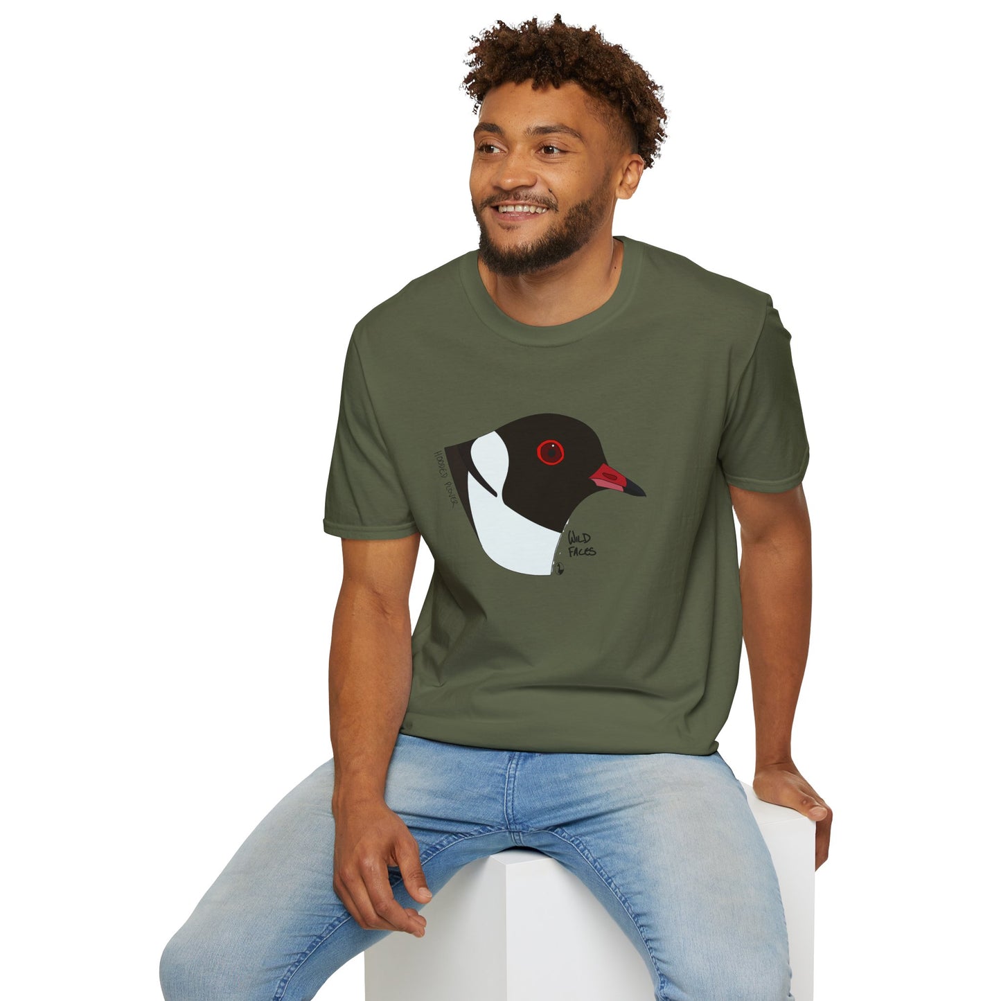 Hooded Plover Head- Unisex Softstyle T-Shirt