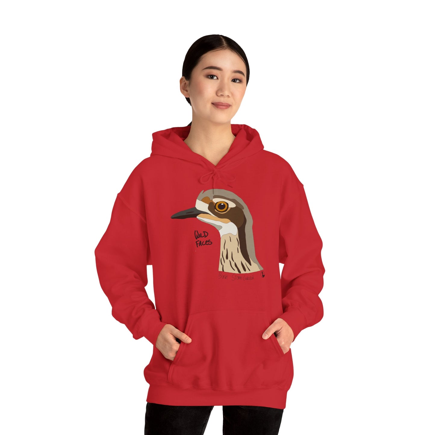 Bush-stone Curlew (head) | Unisex Heavy Blend™ Hooded Sweatshirt