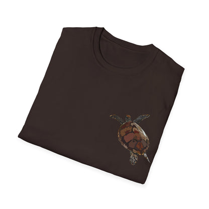 Green Turtle - Small design - Unisex Softstyle T-Shirt