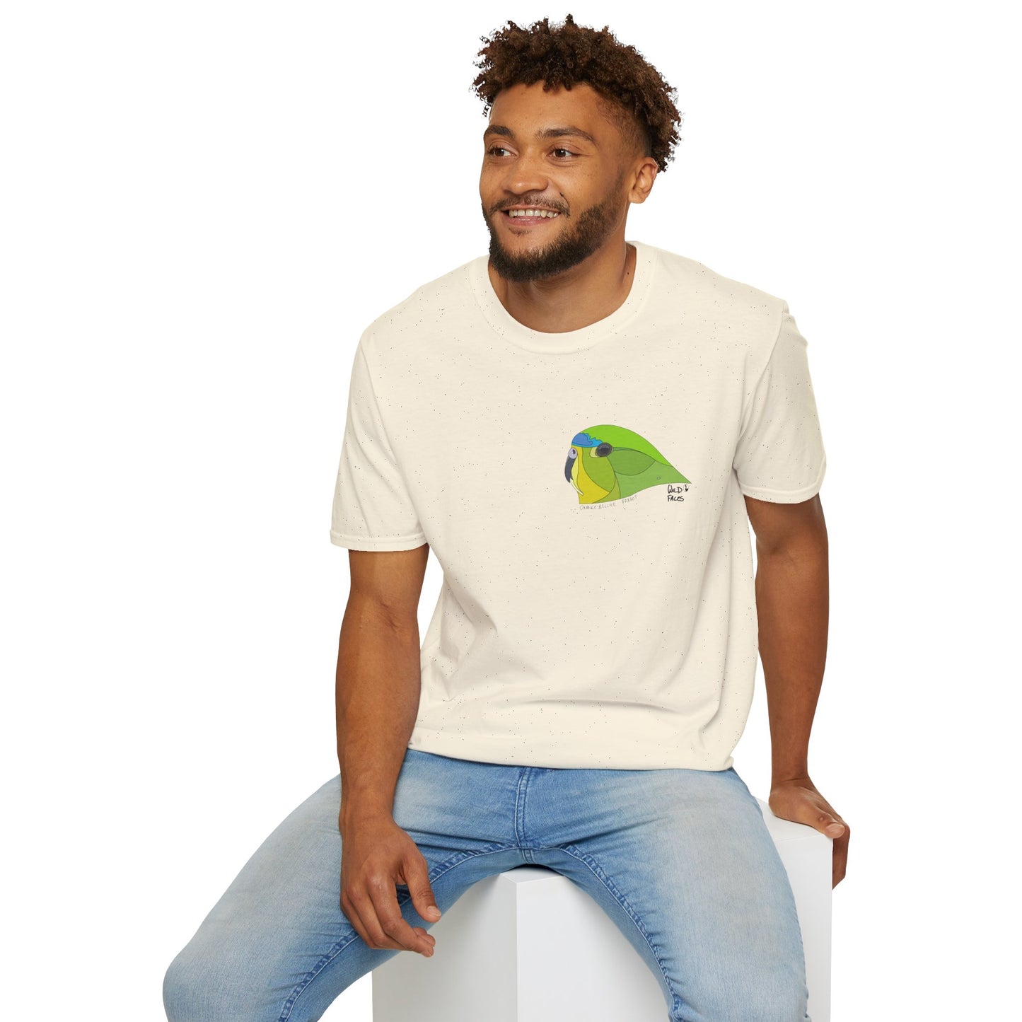 Orange-bellied Parrot - Small design- Unisex Softstyle T-Shirt