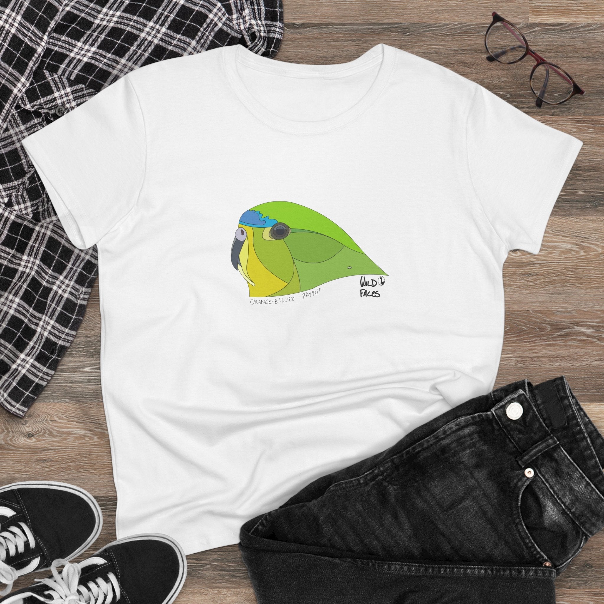 Orange-bellied Parrot - Women's Midweight Cotton Tee Printify