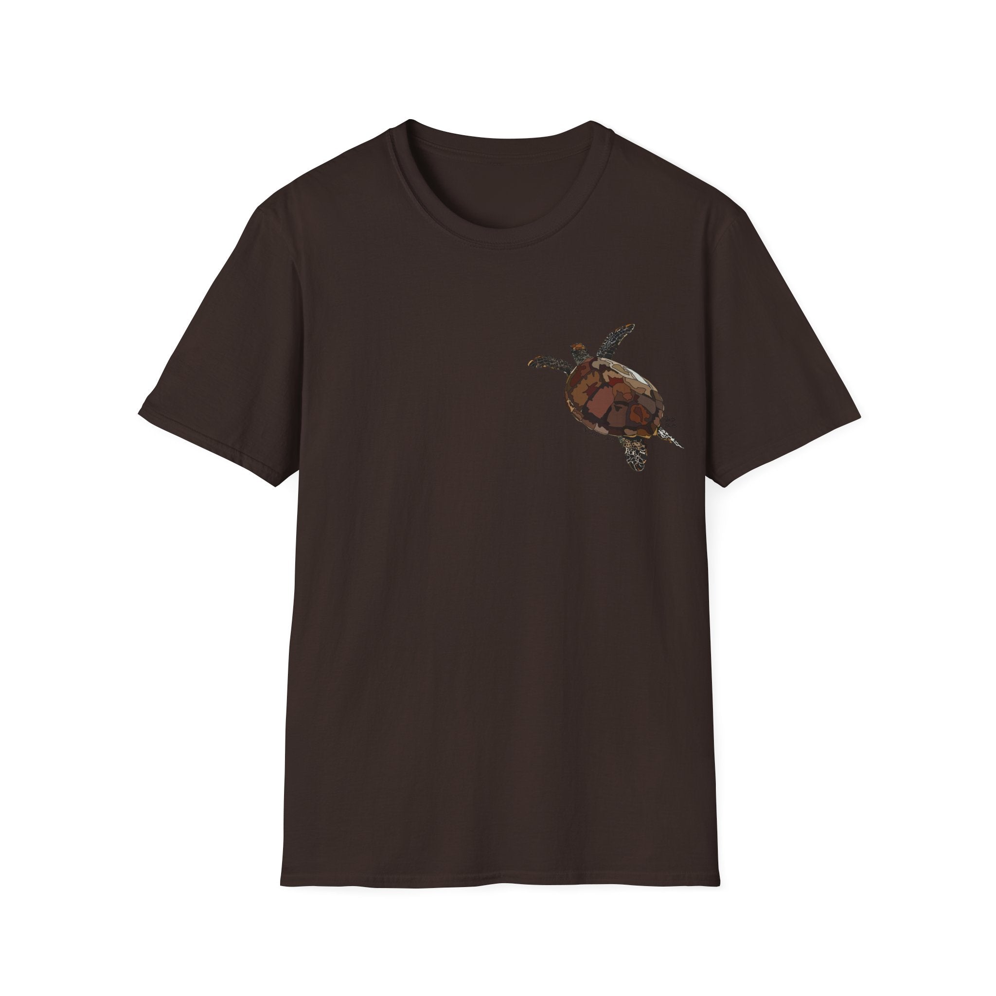 Green Turtle - Small design - Unisex Softstyle T-Shirt Printify