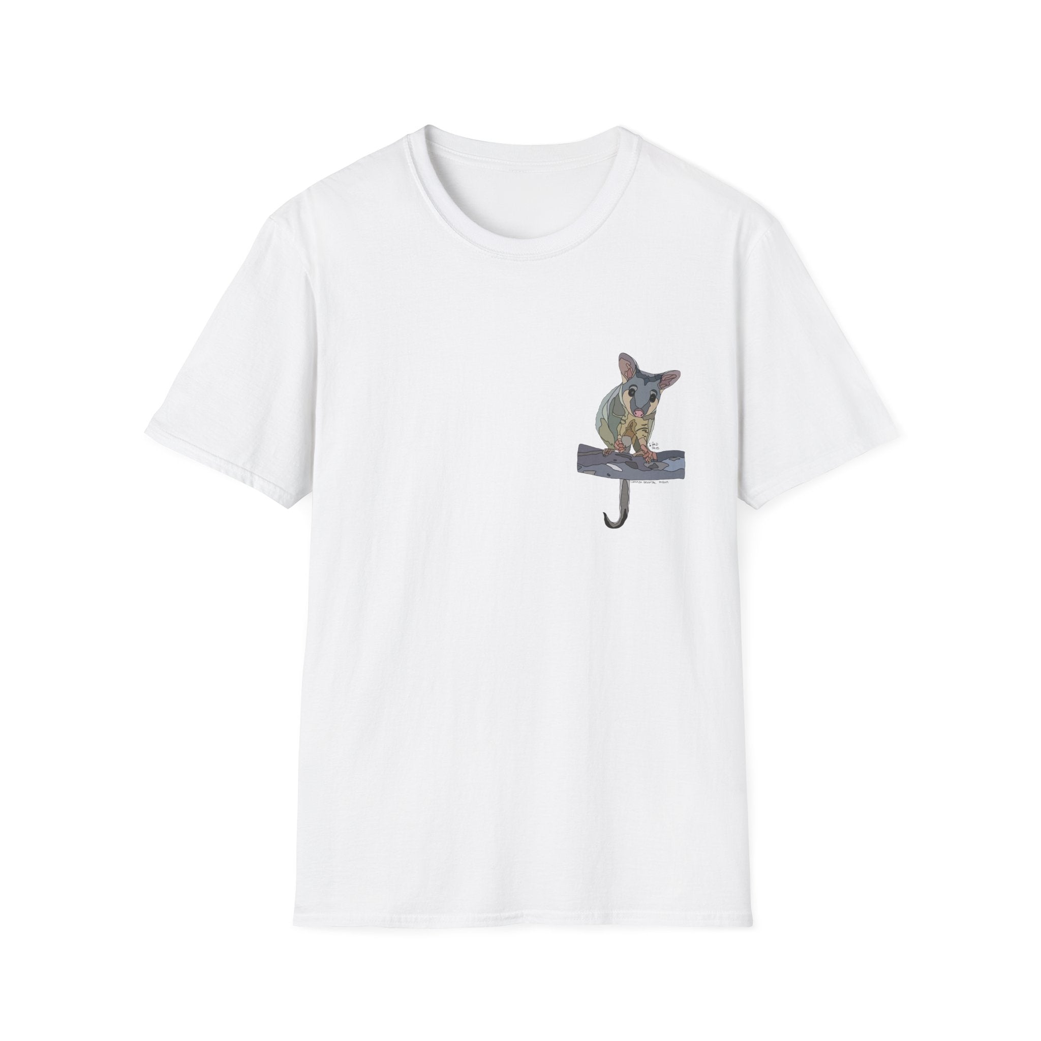 Common Brushtail Possum - Small design - Unisex Softstyle T-Shirt