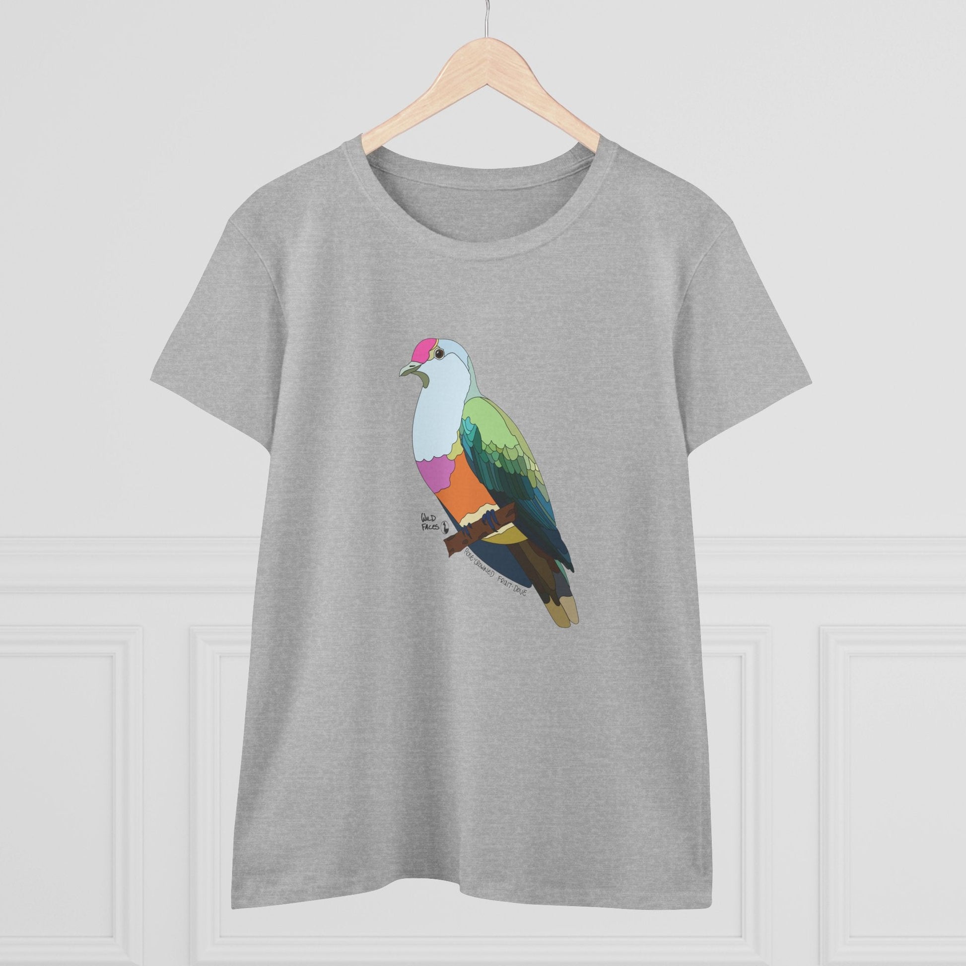 Rose-crowned Fruit Dove - Women's Midweight Cotton Tee Printify