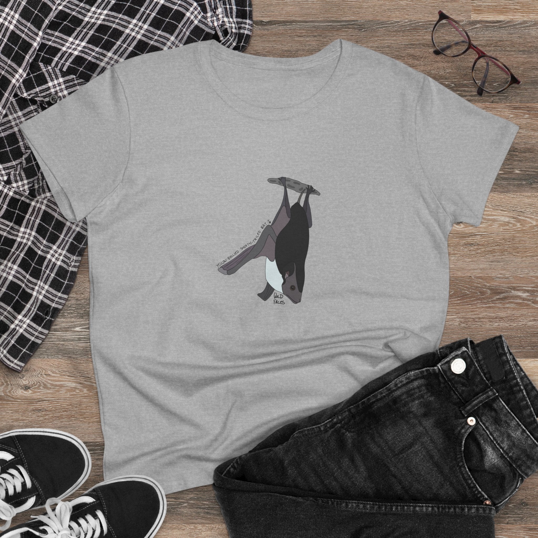 Yellow-bellied Sheath-tailed Bat - Women's Midweight Cotton Tee Printify