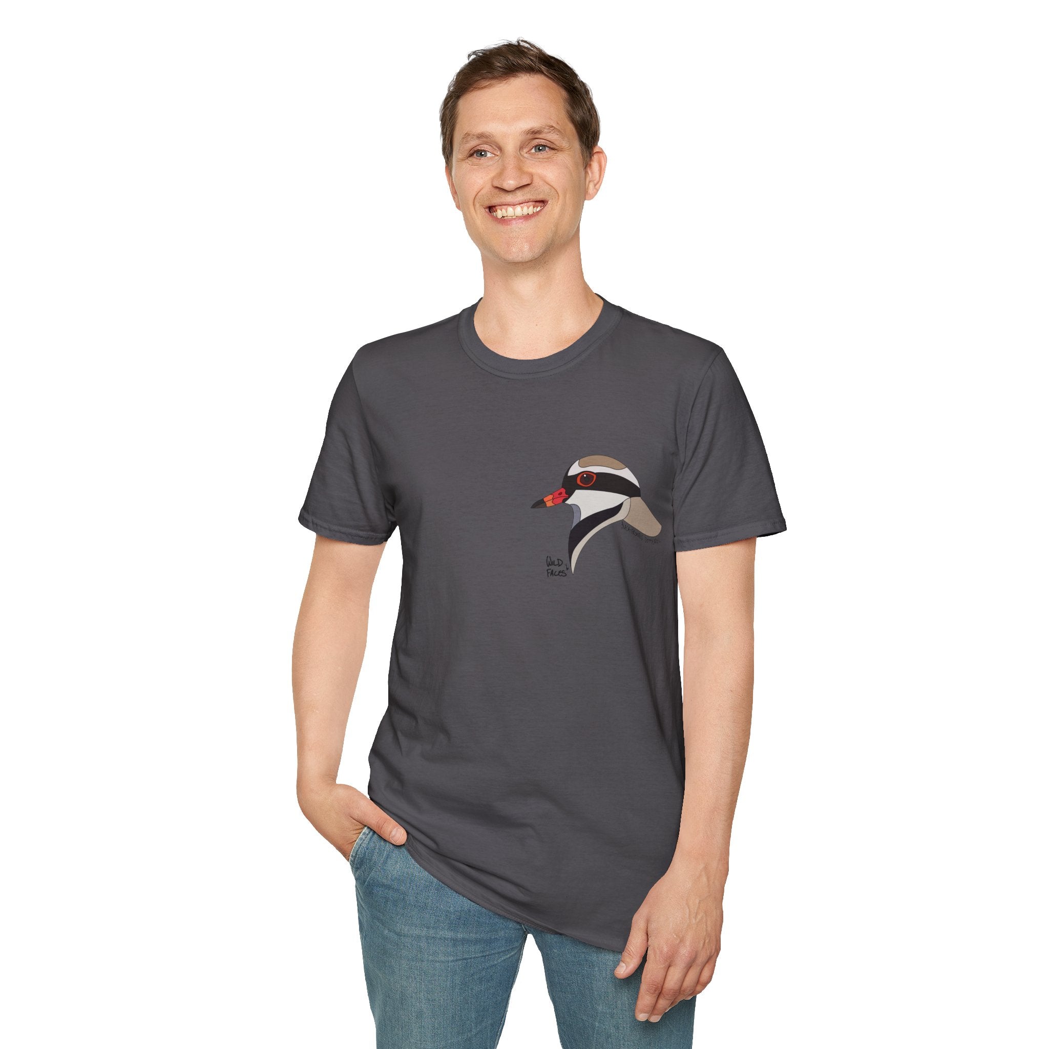 Black-fronted Dotterel - Small design - Unisex Softstyle T-Shirt Printify