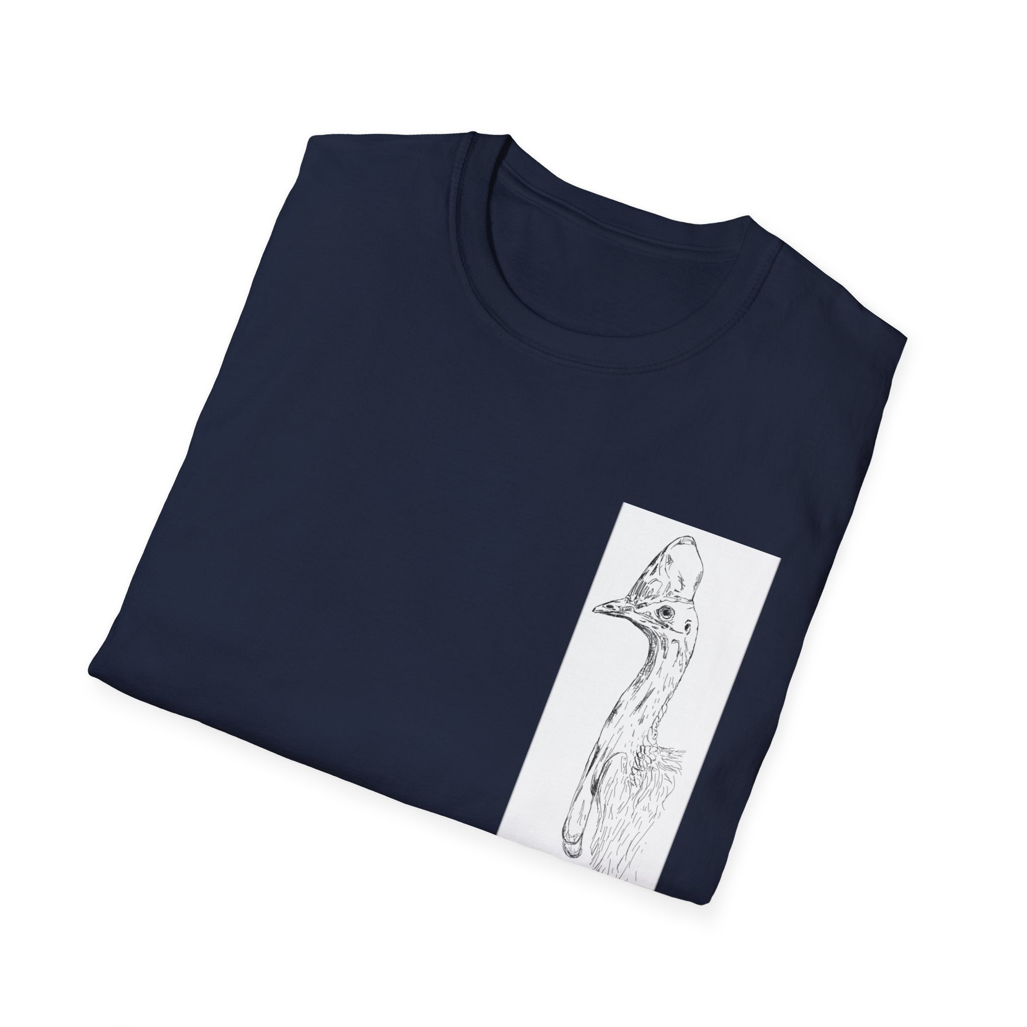 Southern Cassowary (sketch) - Unisex Softstyle T-Shirt Printify